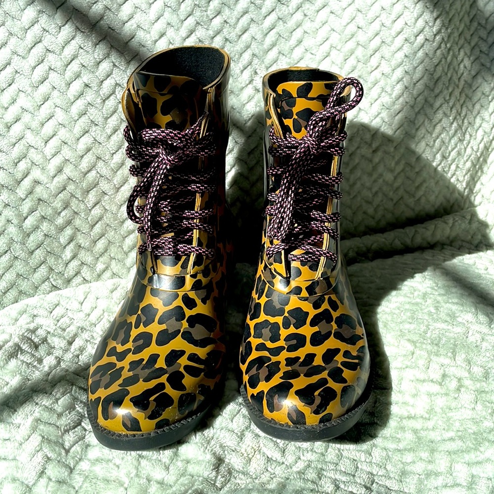 J. Cree leopard print rain boots